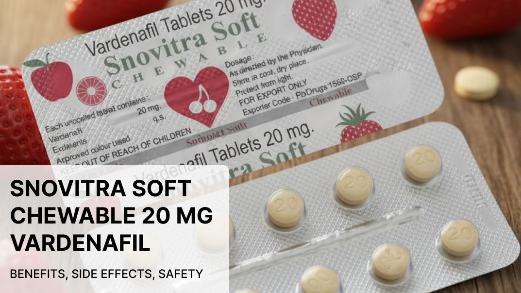 Snovitra Soft Chewable 20 Mg Vardenafil: Benefits, Side Effects, Safety